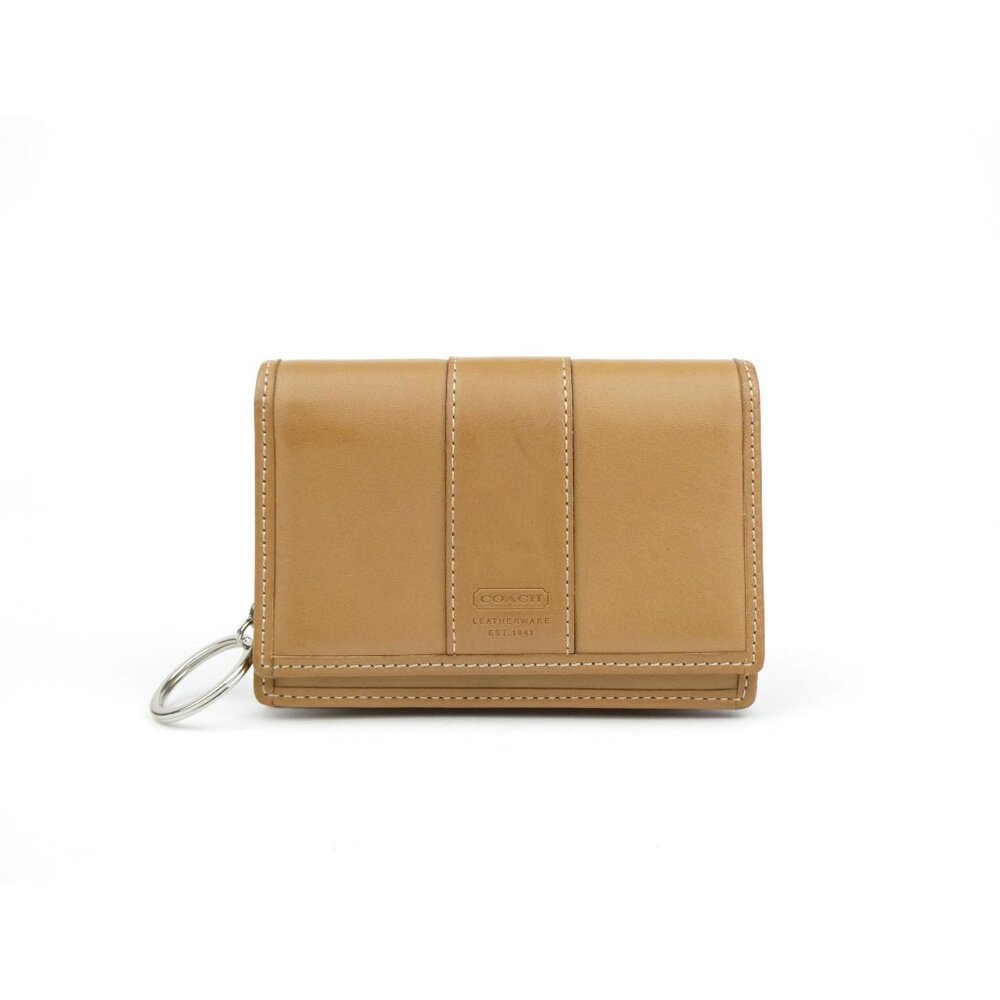 Coach‎ Tan Leather Key Holder Wallet
